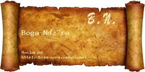 Boga Nóra névjegykártya